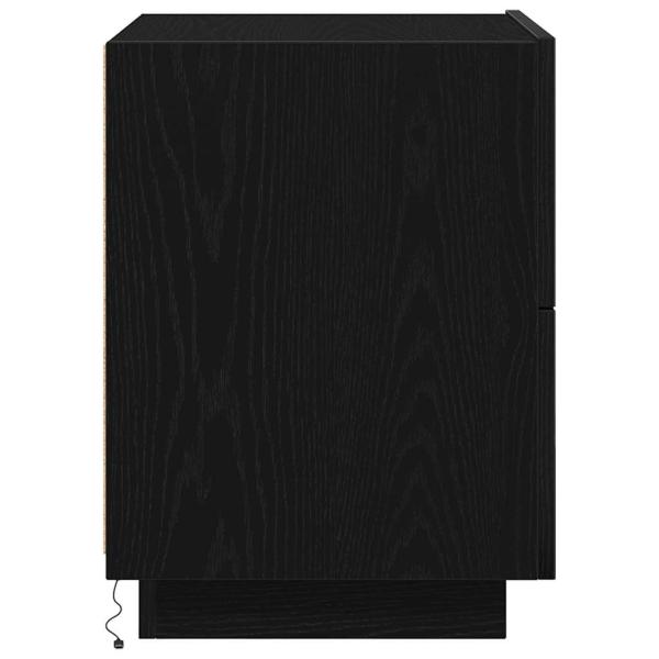 Nachttisch mit LED-Lichtern Schwarze Eiche 45x40x55 cm