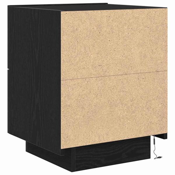 Nachttisch mit LED-Lichtern Schwarze Eiche 45x40x55 cm