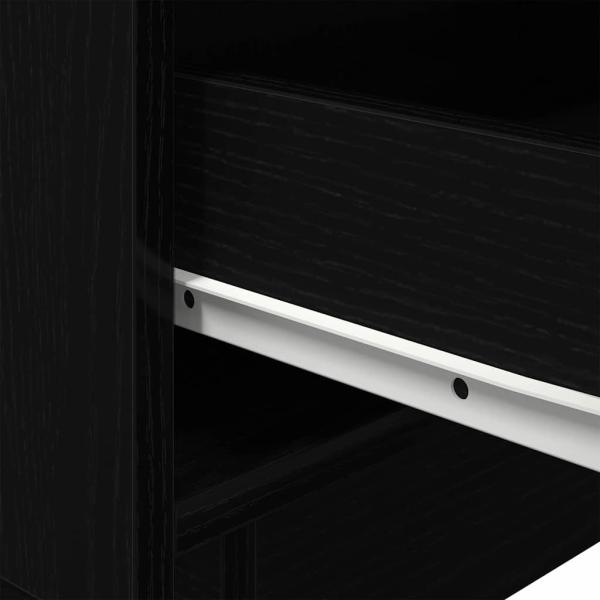 Nachttische mit LED-Lichtern 2 Stück Schwarz Eiche 45x40x55 cm