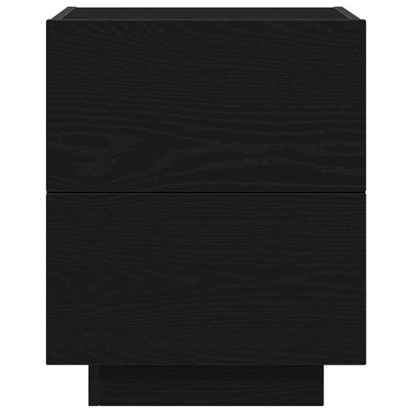 Nachttische mit LED-Lichtern 2 Stück Schwarz Eiche 45x40x55 cm