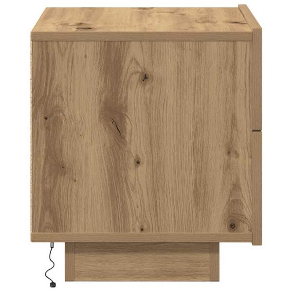 Nachttisch mit LED-Lichtern Artisan Oak 100x36x49 cm