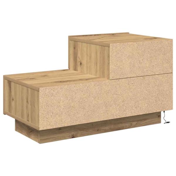 Nachttisch mit LED-Lichtern Artisan Oak 100x36x49 cm