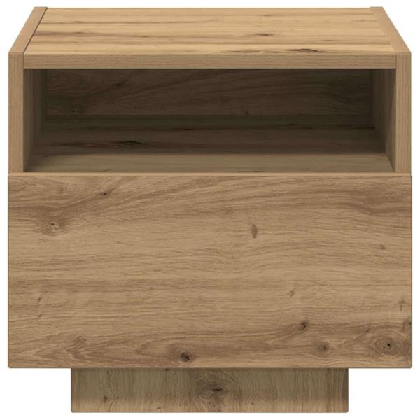 Nachttisch mit LED-Lichtern Artisan Eiche 40x39x37 cm