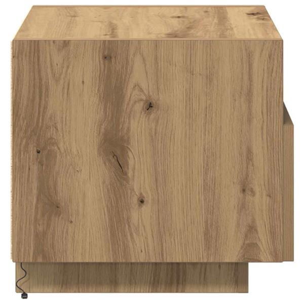 Nachttisch mit LED-Lichtern Artisan Eiche 40x39x37 cm