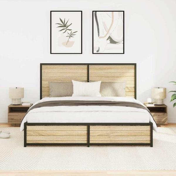 Nachttische mit LED-Lichtern 2 Stück Artisan Eiche 40x39x37 cm