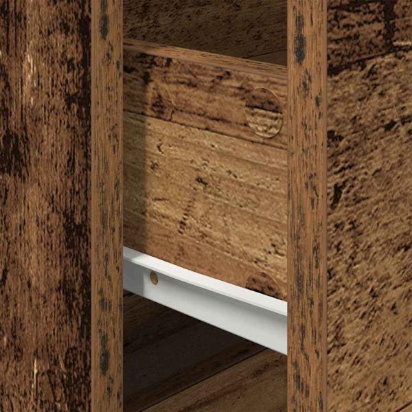 Nachttisch mit LED Wandmontage aus altem Holz 50x39x41 cm