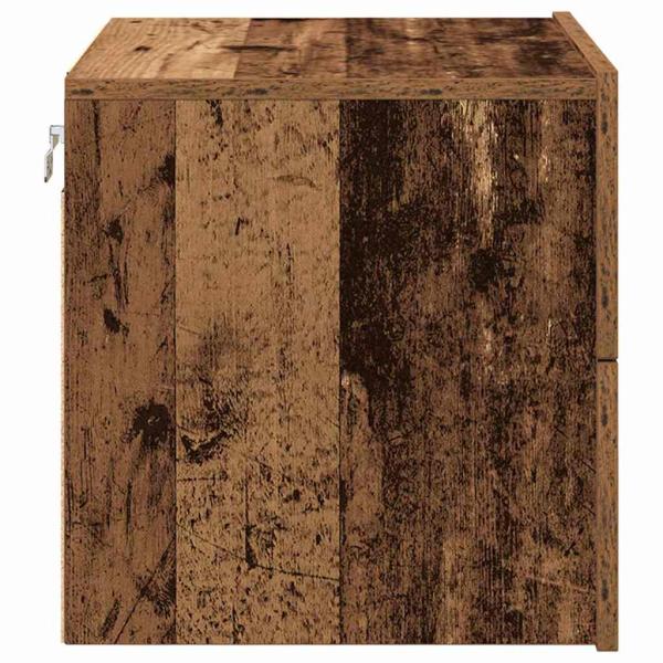 Nachttisch mit LED Wandmontage aus altem Holz 50x39x41 cm