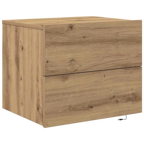 Nachttisch mit LED Wandmontage Artisan Eiche 50x39x41 cm