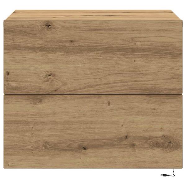 Nachttisch mit LED Wandmontage Artisan Eiche 50x39x41 cm