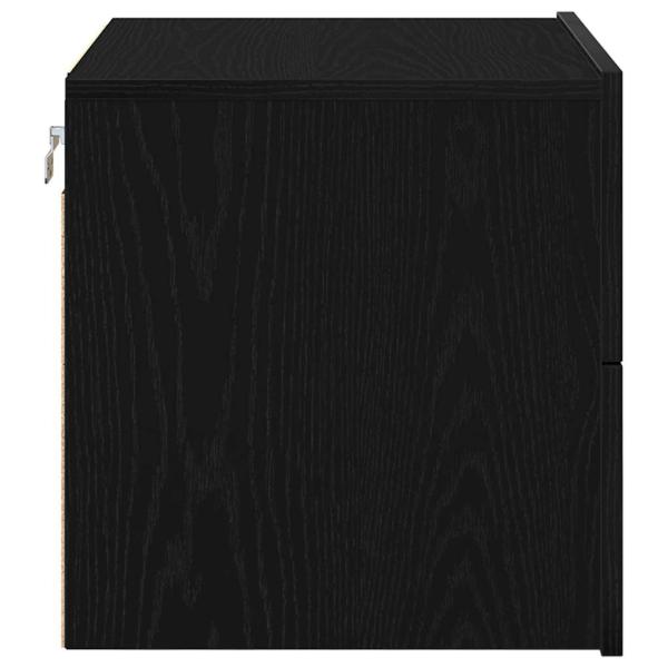 Nachttisch mit LED Wandmontage Schwarze Eiche 50x39x41 cm