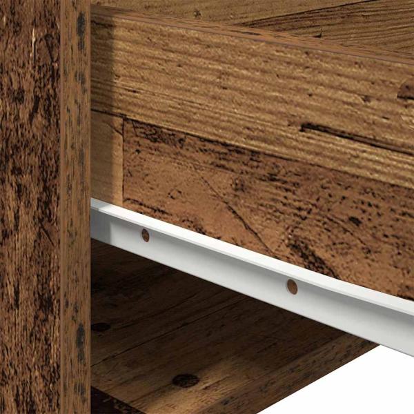 Nachttische mit LED-Lichtern 2 Stück Wandmontiert Altes Holz