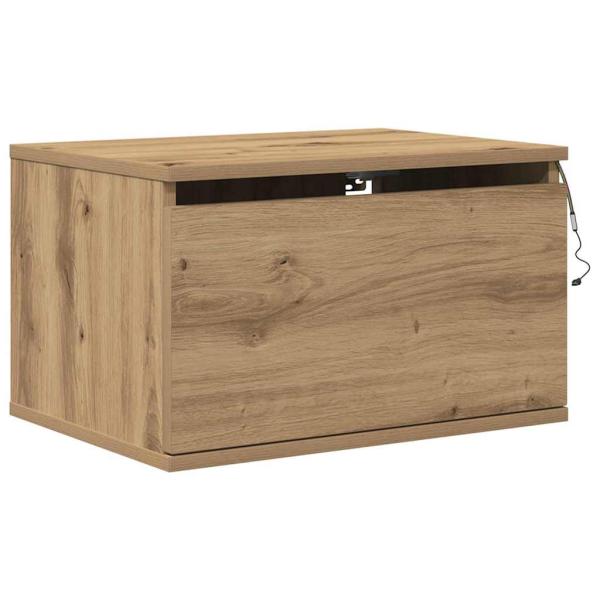 Nachttisch mit LED Wandmontage Artisan Eiche 50x36x30 cm