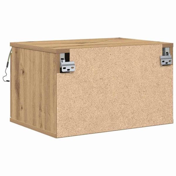 Nachttisch mit LED Wandmontage Artisan Eiche 50x36x30 cm