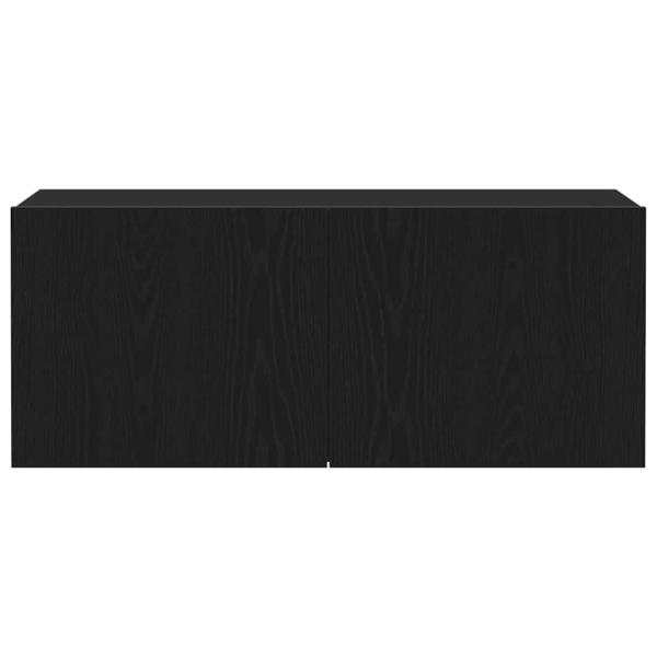 TV-Wandregal Schwarz Eiche 100x30x41 cm Spanplatte