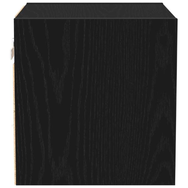 LED TV Schrank Schwarz Eichenoptik 30x28,5x30 cm Holzwerkstoff
