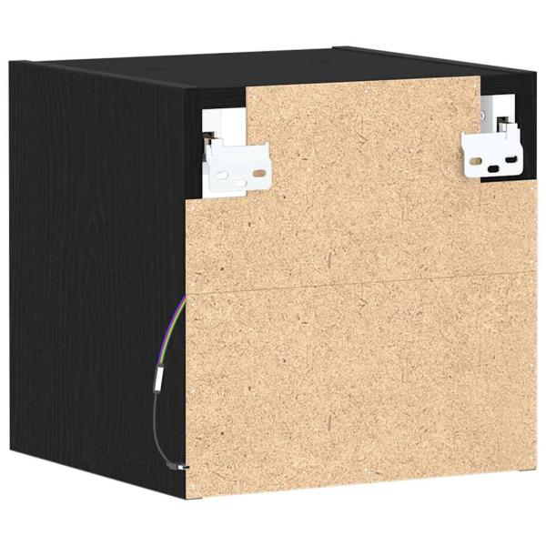 LED TV Schrank Schwarz Eichenoptik 30x28,5x30 cm Holzwerkstoff