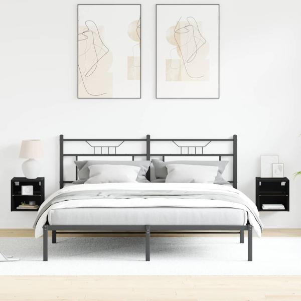 LED TV Schrank 2 Stück Schwarz Eiche 30x28,5x30 cm Holzwerkstoff