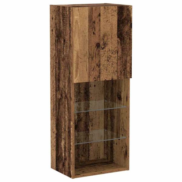ARDEBO.de - TV-Schrank mit LED-Lichtern Alte Holz 40,5x30x102 cm