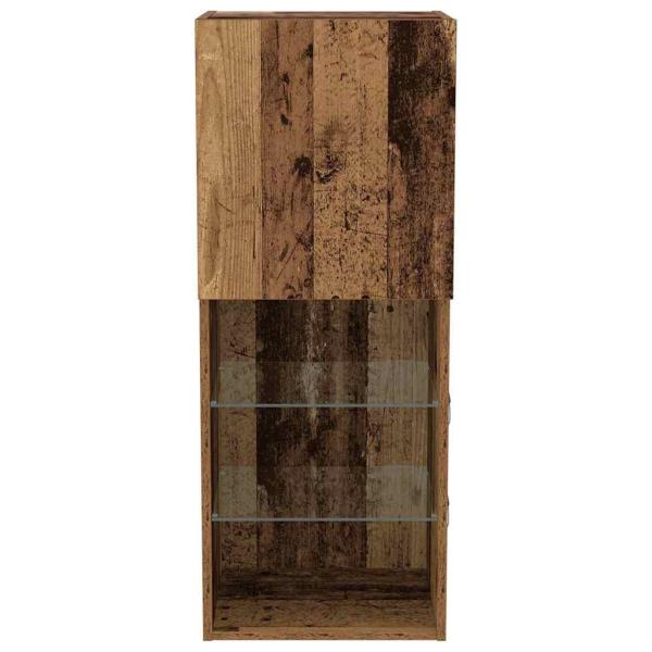 TV-Schrank mit LED-Lichtern Alte Holz 40,5x30x102 cm