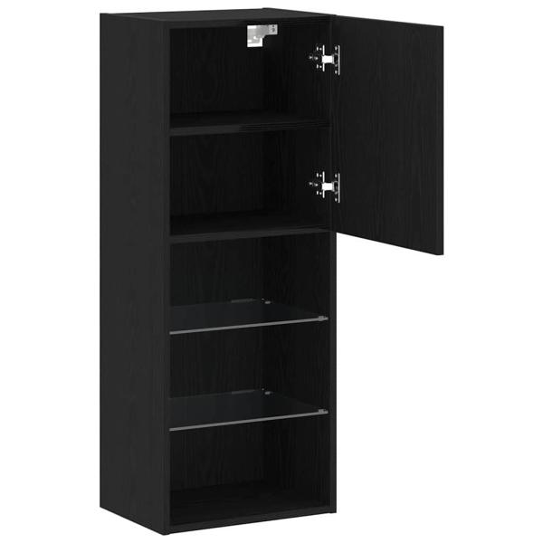 TV-Schrank mit LED-Leuchten Schwarz Eiche 40,5x30x102 cm
