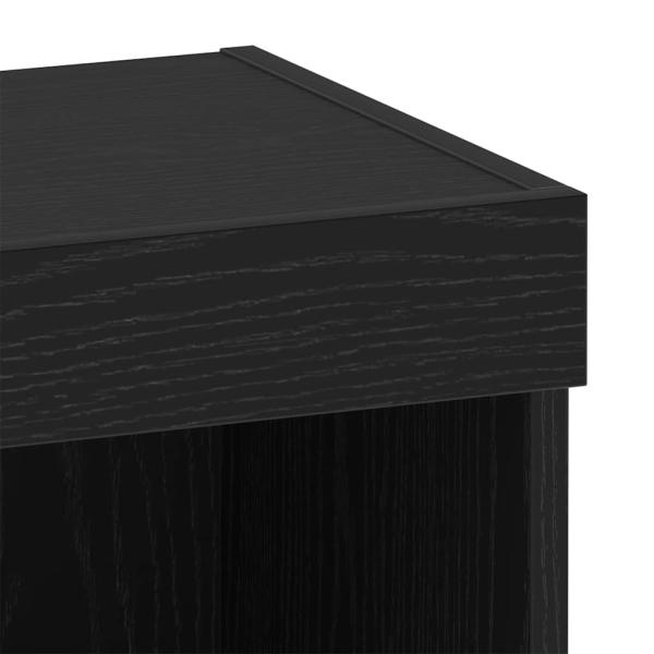 Wandregal mit LED-Lichtern Schwarz Eiche 40x30x30 cm