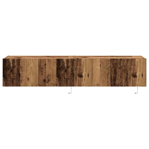 TV-Wandmöbel mit LED-Lichtern 2 Stück Altes Holz 80x35x31 cm
