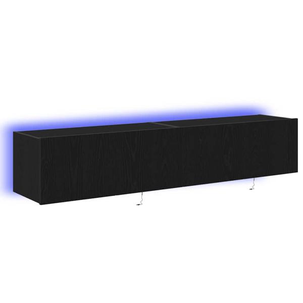 TV-Wandschrank 2 stk. Schwarz Eichen-Optik Holzwerkstoff