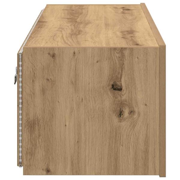 TV-Wandregal mit LED-Lichtern Artisan Eiche 100x35x31 cm
