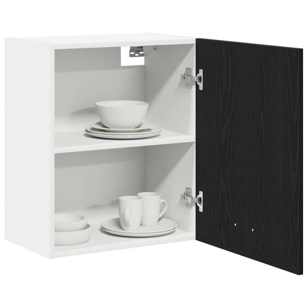 Schwarzer Eichenhängeschrank 50x31x60 cm Aus Holzwerkstoff
