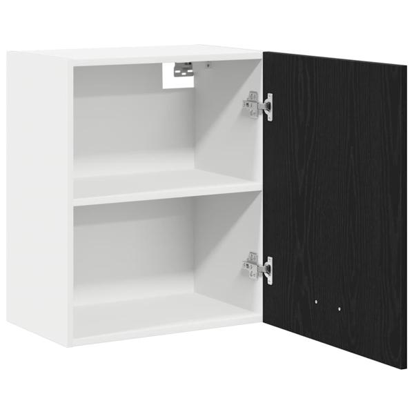 Schwarzer Eichenhängeschrank 50x31x60 cm Aus Holzwerkstoff