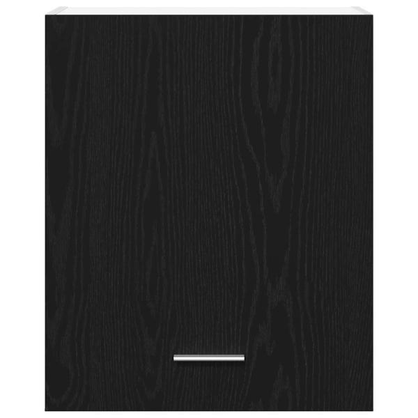 Schwarzer Eichenhängeschrank 50x31x60 cm Aus Holzwerkstoff