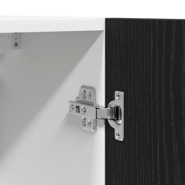 Schwarzer Eichenhängeschrank 50x31x60 cm Aus Holzwerkstoff