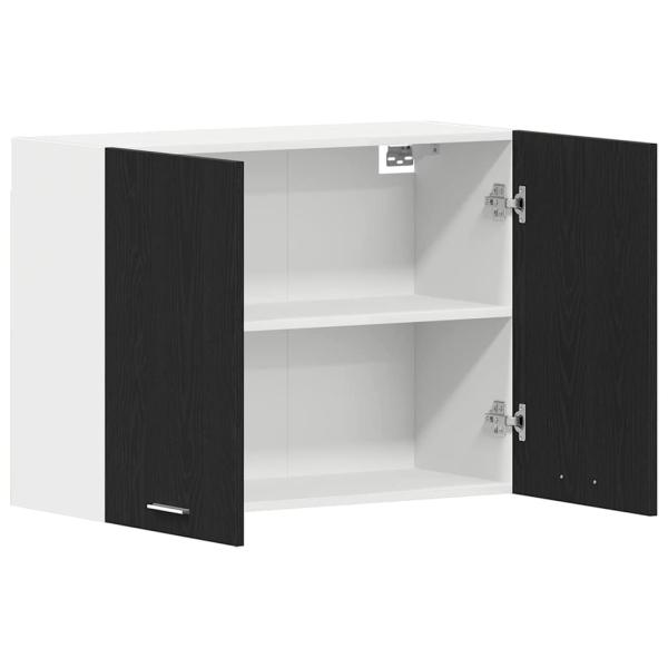 Schwarzer Eichen-Hängeschrank - 80x31x60 cm - Aus Holzwerkstoff
