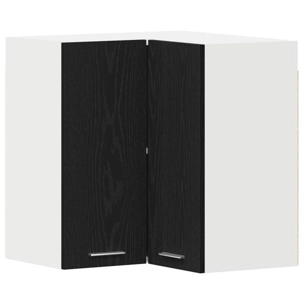 Hängendes Eckschränkchen - Schwarzer Eiche - 57x57x60 cm - Aus Holzwerkstoff hergestellt