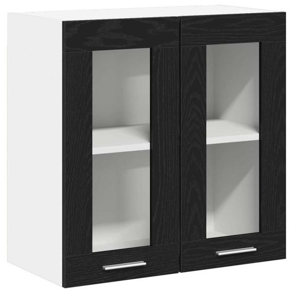 Wandglasvitrine in Schwarz-Eiche - 60x31x60 cm