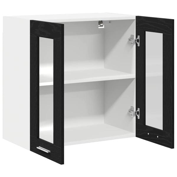 Wandglasvitrine in Schwarz-Eiche - 60x31x60 cm