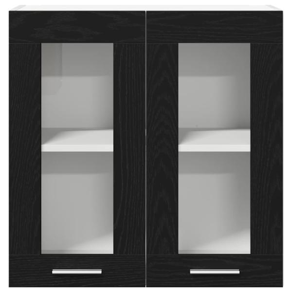 Wandglasvitrine in Schwarz-Eiche - 60x31x60 cm