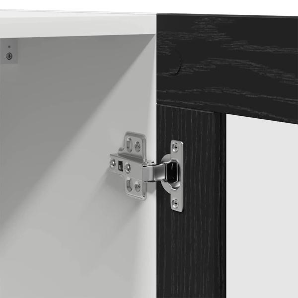 Wandglasvitrine in Schwarz-Eiche - 60x31x60 cm