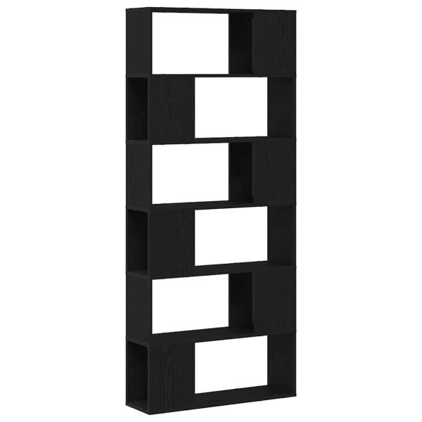 Bücherregal Schwarz Eiche 80x24x186 cm Holzwerkstoff