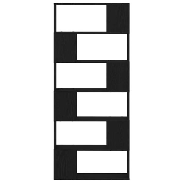 Bücherregal Schwarz Eiche 80x24x186 cm Holzwerkstoff