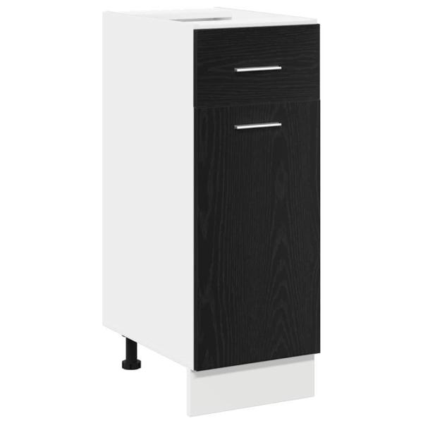 Schwarzer Eichen-Ziehenunterbau-Schrank - 30x46x81.5 cm