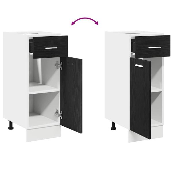 Schwarzer Eichen-Ziehenunterbau-Schrank - 30x46x81.5 cm