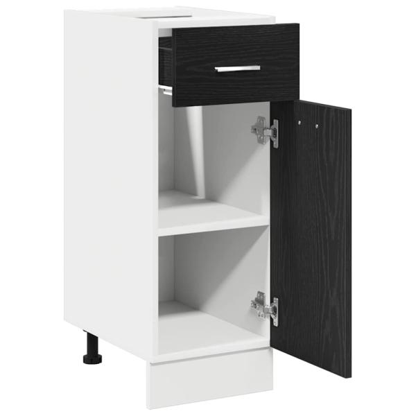 Schwarzer Eichen-Ziehenunterbau-Schrank - 30x46x81.5 cm