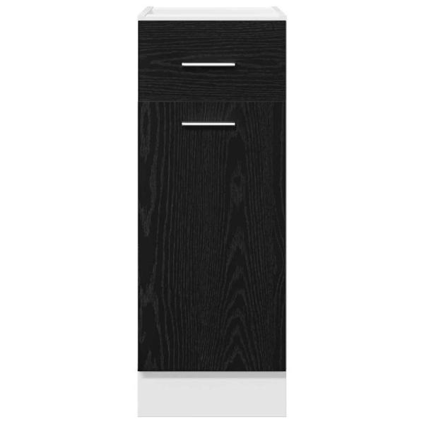 Schwarzer Eichen-Ziehenunterbau-Schrank - 30x46x81.5 cm