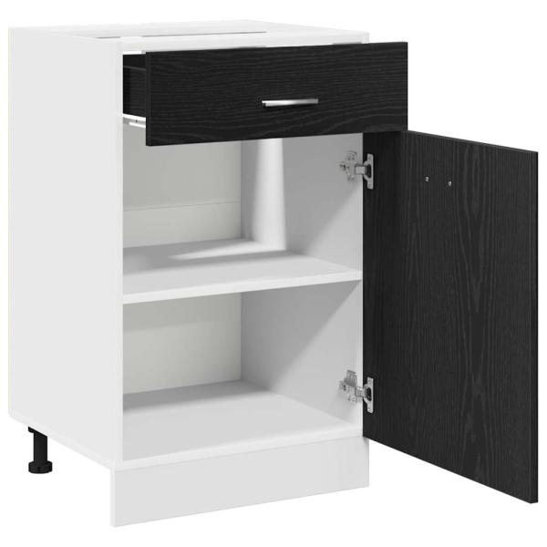 Schwarzer Eiche Schubladenschrank - 50x46x81,5 cm, Hergestellt aus Holzwerkstoff