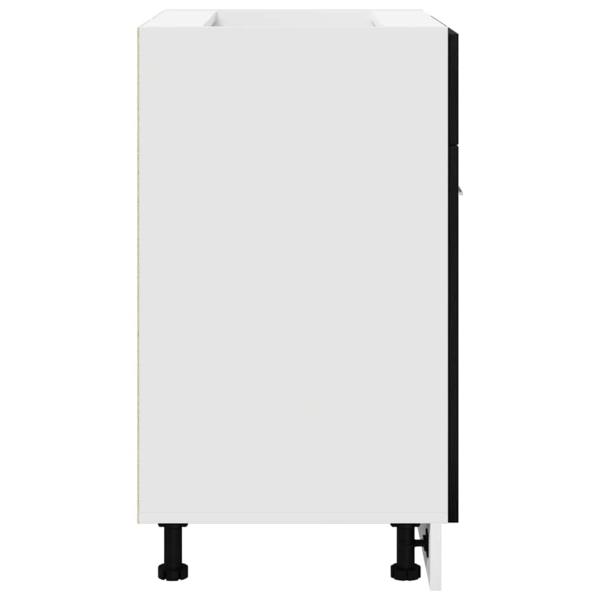 Schwarzer Eichen-Schubladenunterschrank - 60x46x81,5 cm Aus Holzwerkstoff