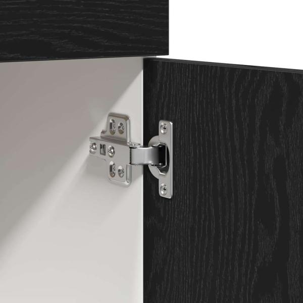 Schrank mit Schublade in Schwarz-Eiche, 80x46x81.5 cm, Hergestellt aus Holzwerkstoff