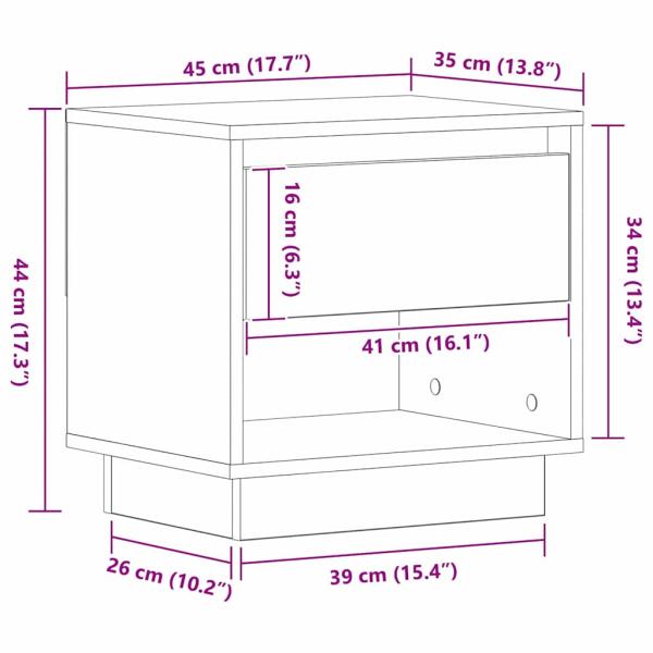 Nachttisch Alteiche 45x34x44 cm Holzwerkstoff