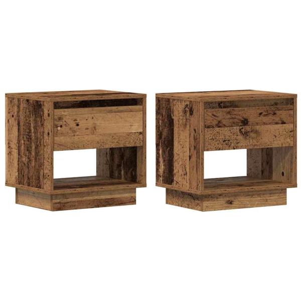 Nachttisch 2 Stück Alte Holz 45x34x45 cm Ingenieurholz