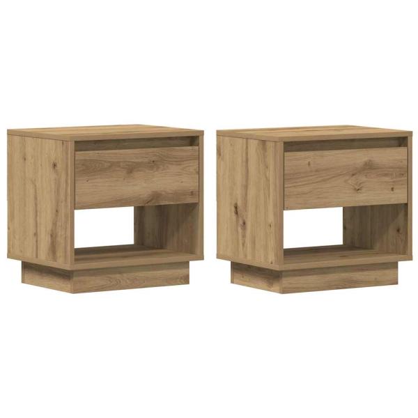 Nachttisch 2 Stück Artisan Eiche 45x34x47 cm Hergestelltes Holz